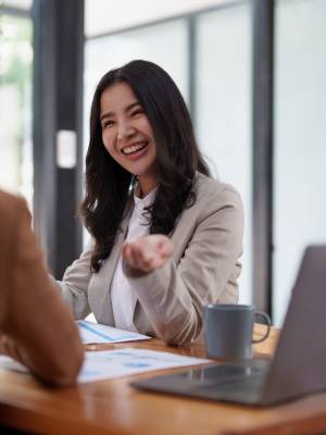 Group of business consultant working management big data and analyze financial document of company Group of business consultant working management big data and analyze financial document of company